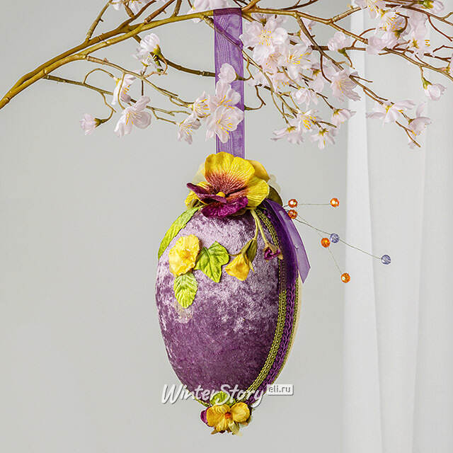 Винтажное подвесное украшение Яйцо - Velveto Lauro 22 см Winter Deco