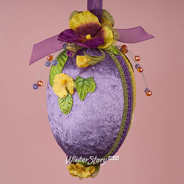 Винтажное подвесное украшение Яйцо - Velveto Lauro 22 см Winter Deco