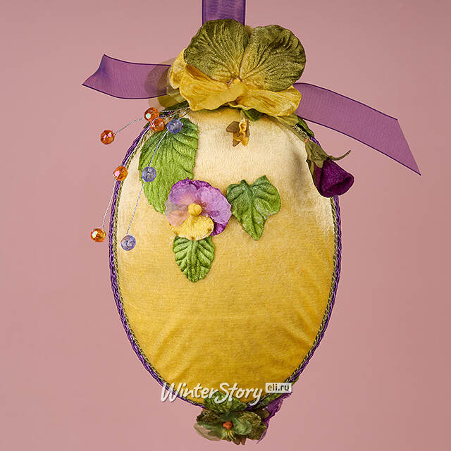 Винтажное подвесное украшение Яйцо - Velveto Lauro 22 см Winter Deco