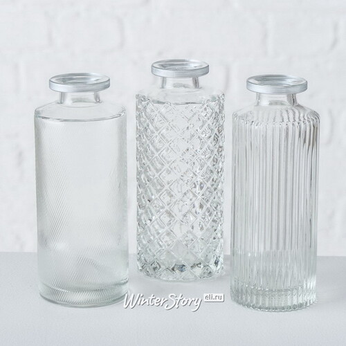 Набор стеклянных ваз Рошель Кристал 13 см, 3 шт Boltze