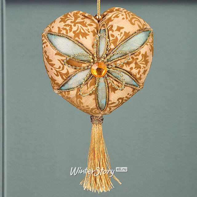 Винтажная елочная игрушка Сердце Юга 18 см, подвеска Winter Deco