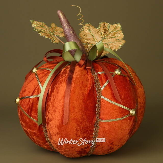 Декоративное украшение Тыква Микеле 23 см оранжевая Winter Deco