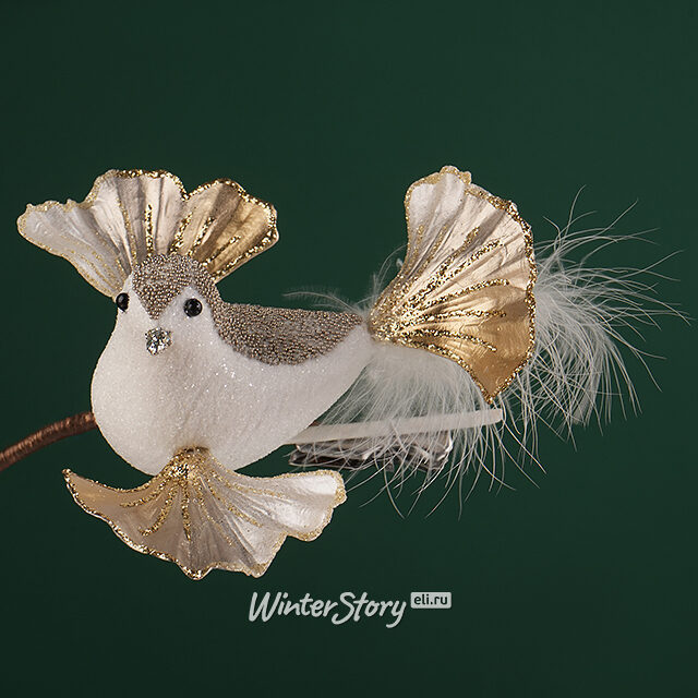 Елочная игрушка Птичка Марта - Золотое Венчание 23 см, клипса Winter Deco