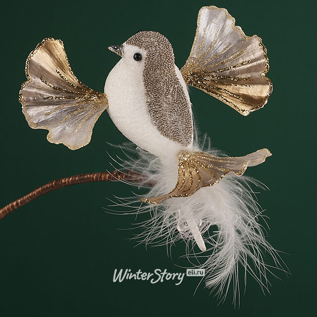 Елочная игрушка Птичка Марта - Золотое Венчание 23 см, клипса Winter Deco