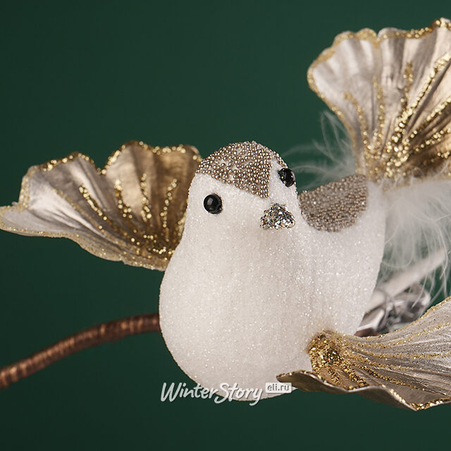 Елочная игрушка Птичка Марта - Золотое Венчание 23 см, клипса Winter Deco
