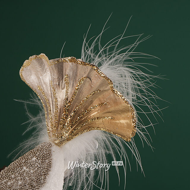 Елочная игрушка Птичка Марта - Золотое Венчание 23 см, клипса Winter Deco