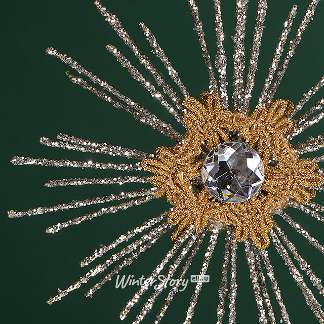 Елочная игрушка Снежинка Евлалия 14 см серебряная, подвеска Winter Deco