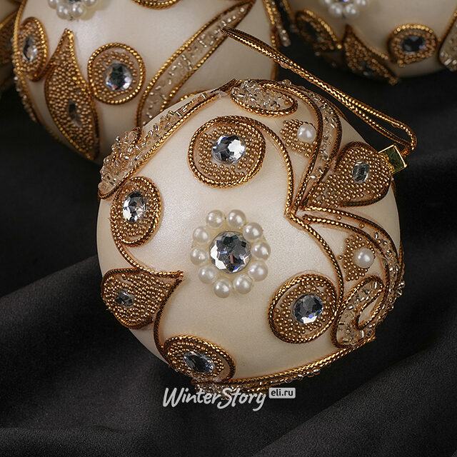 Набор елочных шаров Le Roi Soleil 8 см молочный, 6 шт Winter Deco