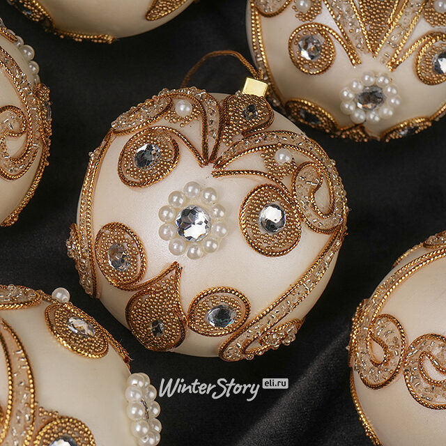 Набор елочных шаров Le Roi Soleil 8 см молочный, 6 шт Winter Deco