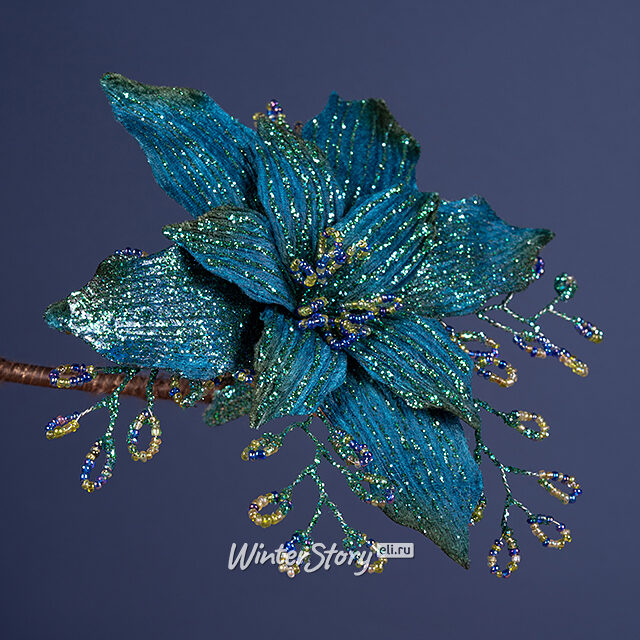 Искусственная пуансеттия Элиза 16 см, клипса Winter Deco