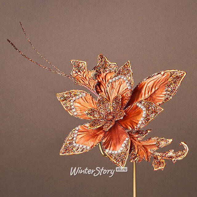 Искусственная пуансеттия Ignaz 41 см, клипса Winter Deco