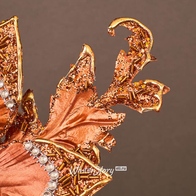 Искусственная пуансеттия Ignaz 41 см, клипса Winter Deco