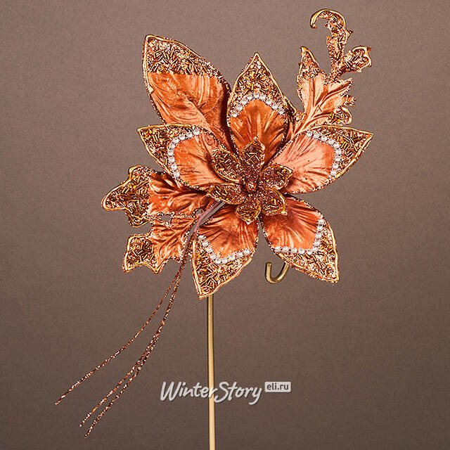 Искусственная пуансеттия Ignaz 41 см, клипса Winter Deco