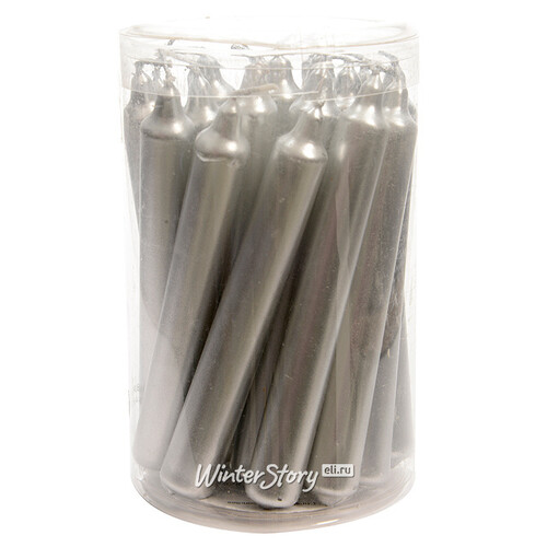 Столовые свечи мини Праздничные, 10.5*1.3 см, 20 шт, серебряные Kaemingk