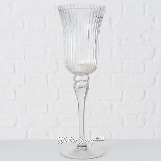 Набор стеклянных подсвечников - бокалов Crystall Latorre 30-40 см, 3 шт Boltze