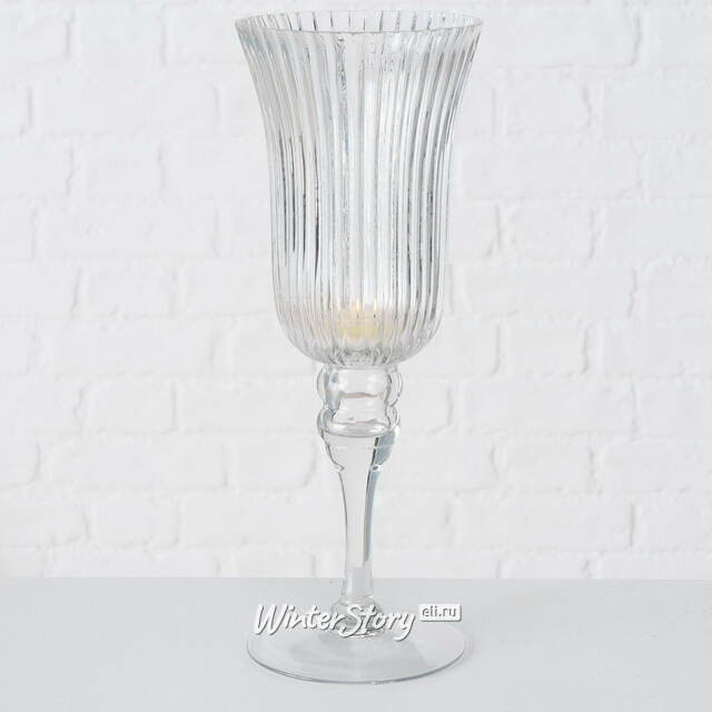 Набор стеклянных подсвечников - бокалов Crystall Latorre 30-40 см, 3 шт Boltze