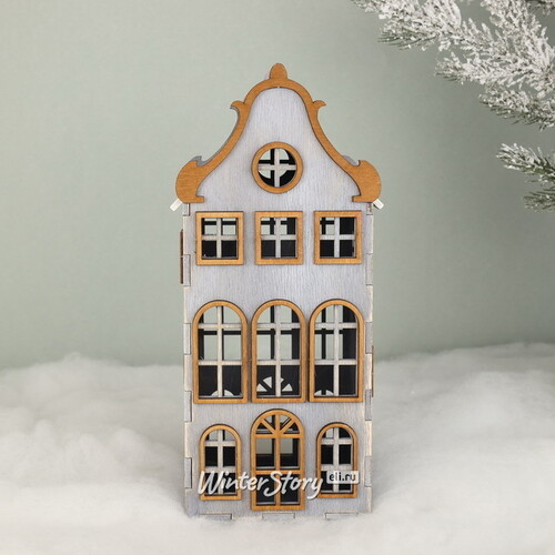 Декоративный домик Амстердам 27 см серый Christmas Apple