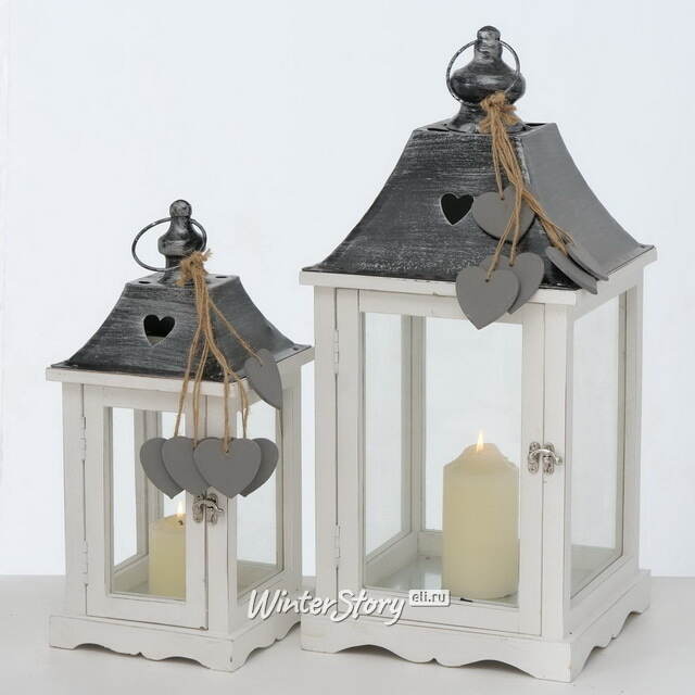 Набор деревянных подсвечников-фонарей Милборн 40-55 см, 2 шт Boltze