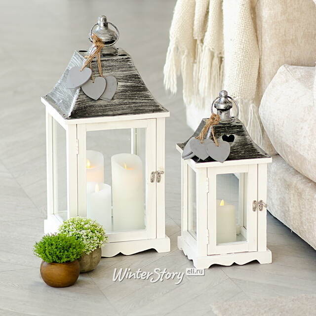 Набор деревянных подсвечников-фонарей Милборн 40-55 см, 2 шт Boltze