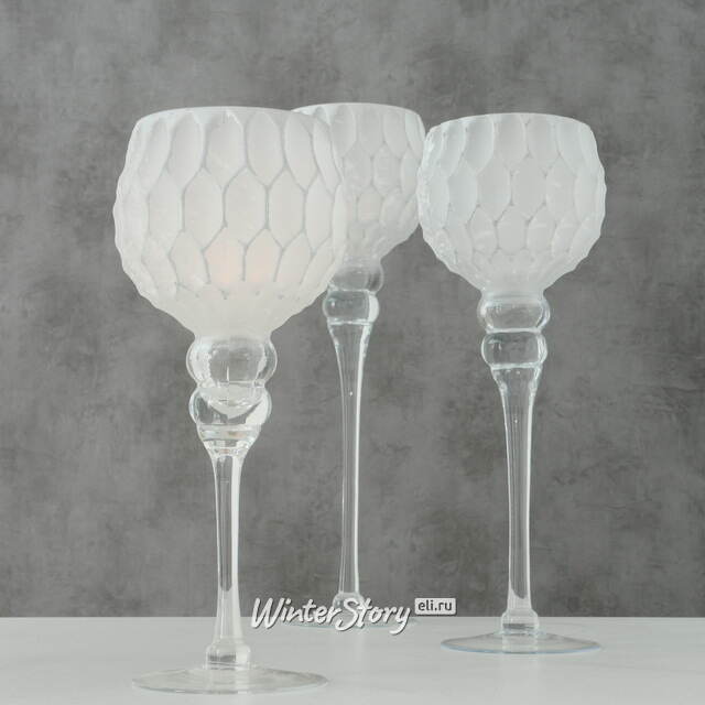 Набор стеклянных подсвечников - бокалов Тенвальд 30-40 см, 3 шт Boltze (Больтце)