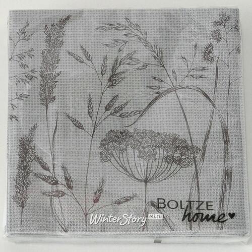 Бумажные салфетки Meadow Dream 17*17 см, 20 шт, дымчатые Boltze