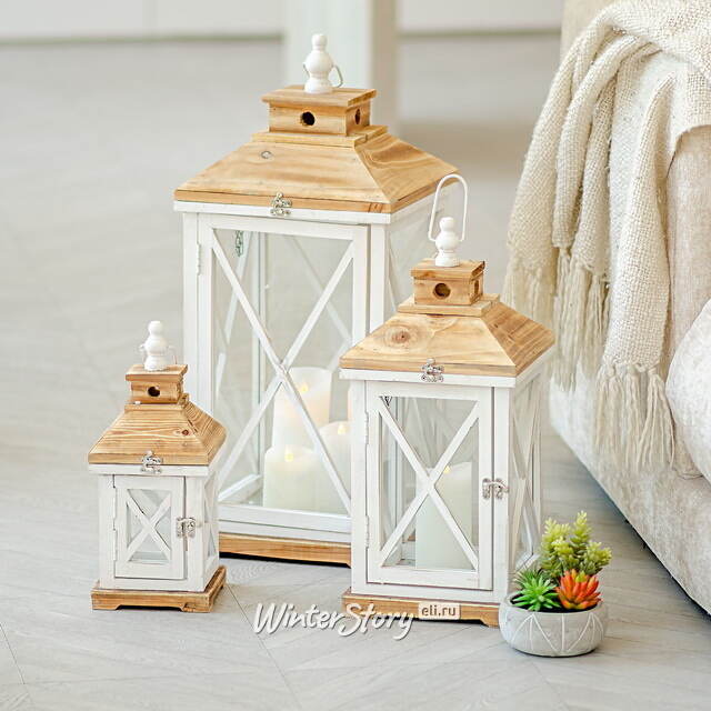 Деревянный подсвечник-фонарь Квентин 69 см Boltze