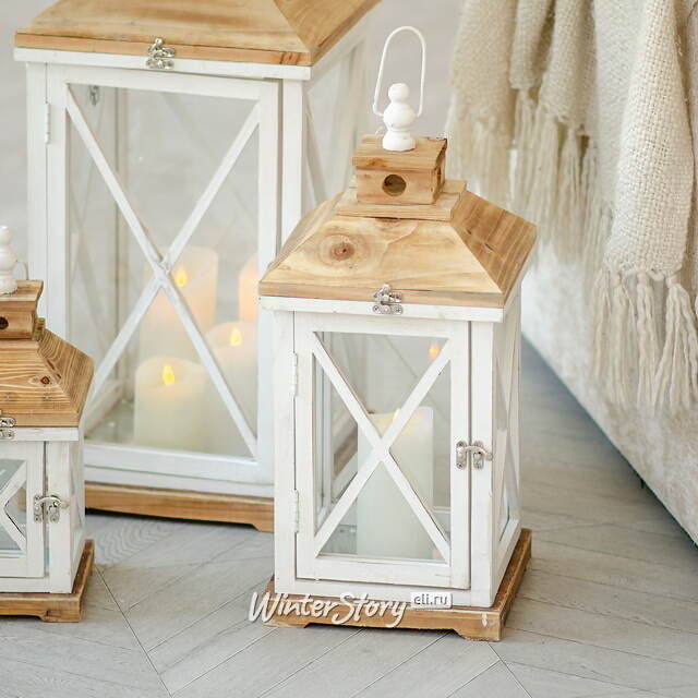 Набор деревянных подсвечников-фонарей Квентин 33-69 см, 3 шт Boltze