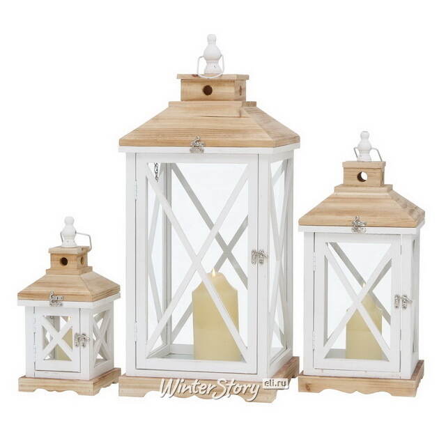 Деревянный подсвечник-фонарь Квентин 69 см Boltze