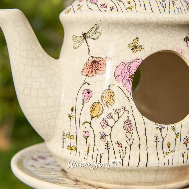 Декоративный домик для птиц Konstanca: La Flower 18 см, керамика Boltze