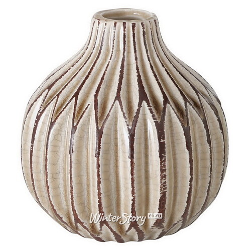 Керамическая ваза Линарес 12 см кремовая Boltze