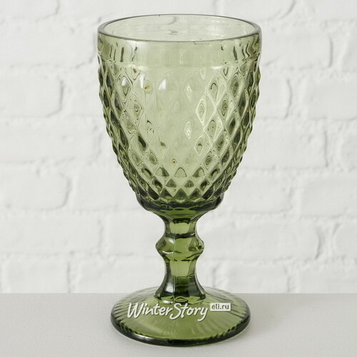 Бокал для вина Шатель 17 см зеленый, стекло Boltze