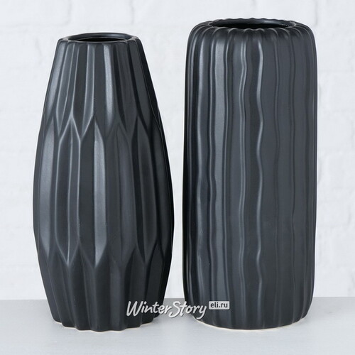 Керамическая ваза Френе 26 см черная Boltze