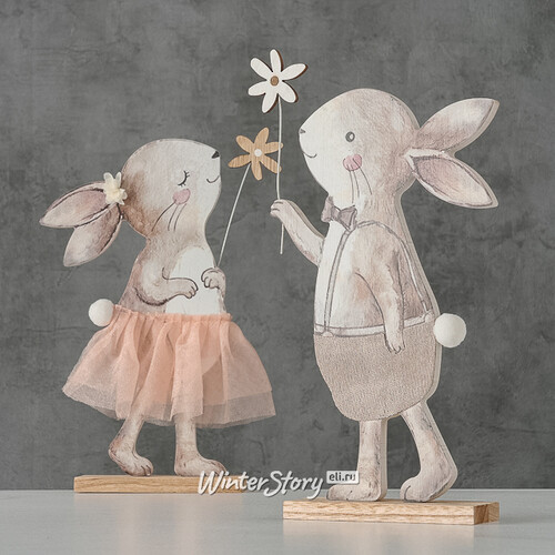 Набор декоративных фигурок Крольчата Розейла и Пауло 25 см, 2 шт Boltze