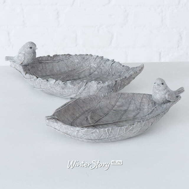 Декоративная кормушка для птиц Джервейс 25*12 см серая Boltze