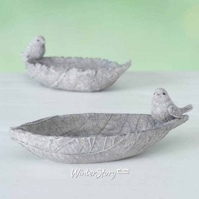 Декоративная кормушка для птиц Джервейс 25*12 см серая Boltze