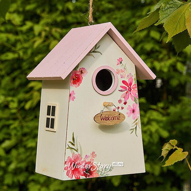 Садовое украшение Скворечник Рочестер 21*15 см белый Boltze