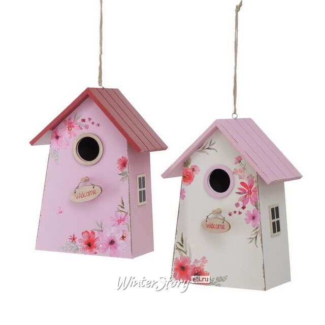Садовое украшение Скворечник Рочестер 21*15 см розовый Boltze