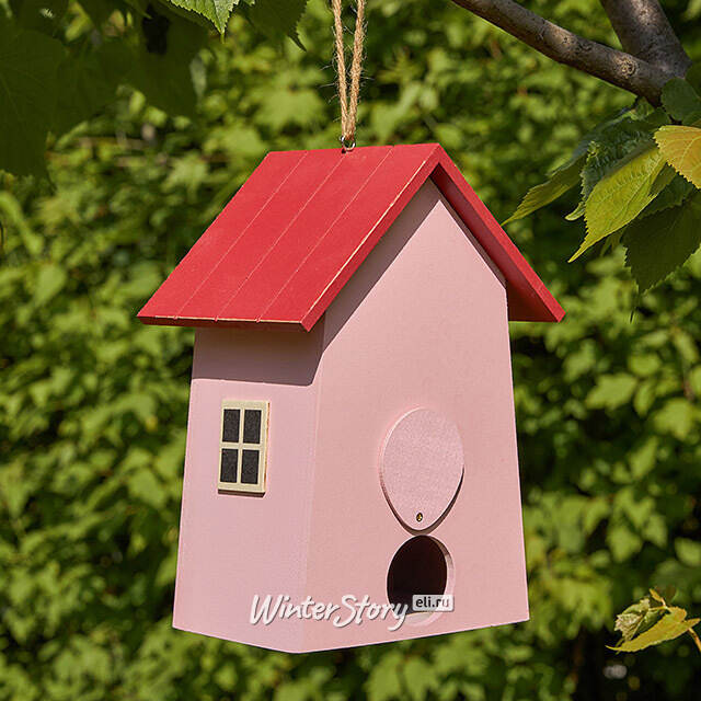 Садовое украшение Скворечник Рочестер 21*15 см розовый Boltze