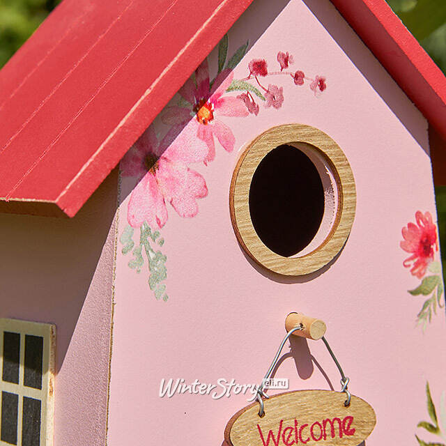 Садовое украшение Скворечник Рочестер 21*15 см розовый Boltze