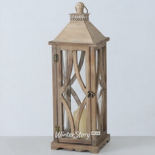 Набор деревянных подсвечников-фонарей Миллертон 35-50 см, 2 шт Boltze