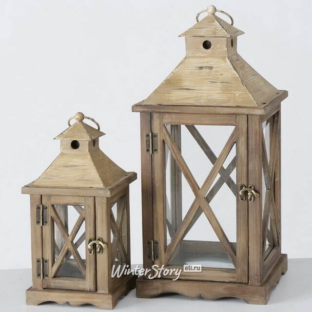 Набор декоративных подсвечников-фонарей Энрико 32-48 см, 2 шт Boltze