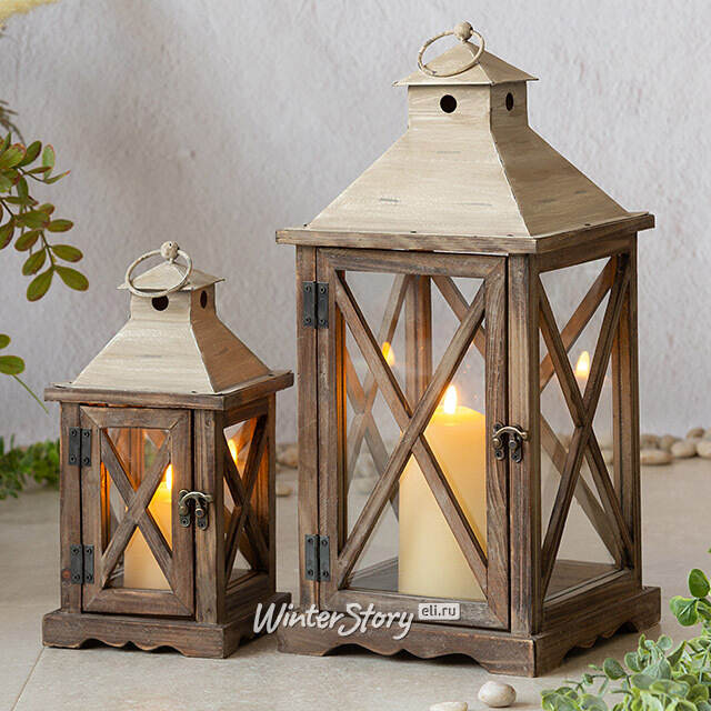 Набор декоративных подсвечников-фонарей Энрико 32-48 см, 2 шт Boltze