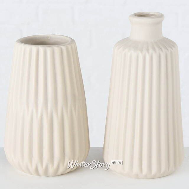 Керамическая ваза Reims 17 см бежевая Boltze