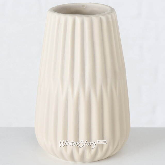 Керамическая ваза Reims 17 см бежевая Boltze