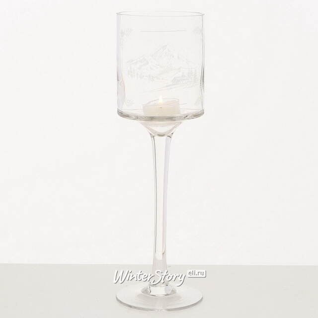 Набор стеклянных подсвечников - бокалов Анданте 30-40 см, 3 шт Boltze