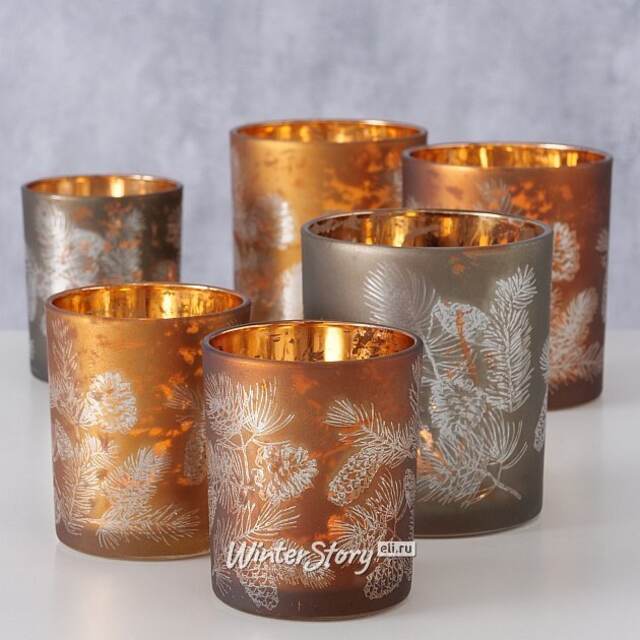 Набор стеклянных подсвечников Campane Pigne 8-10 см, 2 шт Boltze