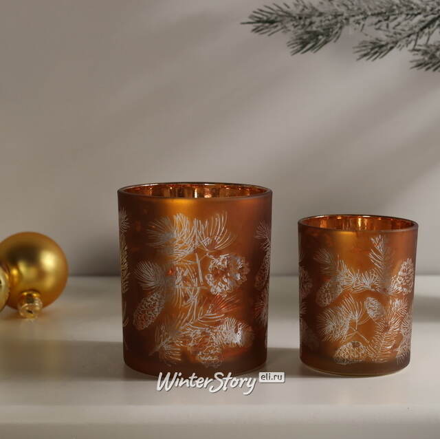 Набор стеклянных подсвечников Campane Pigne 8-10 см, 2 шт Boltze