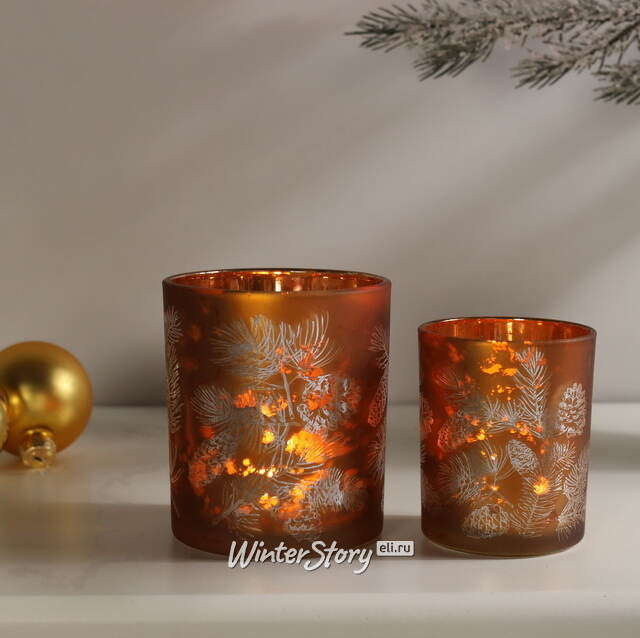 Набор стеклянных подсвечников Campane Pigne 8-10 см, 2 шт Boltze