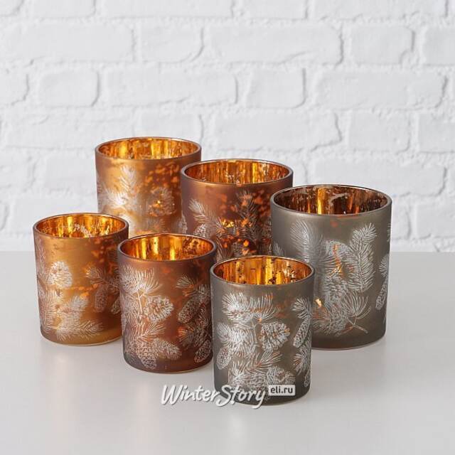 Набор стеклянных подсвечников Campane Pigne 8-10 см, 2 шт Boltze