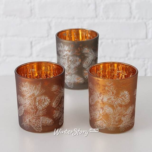 Набор стеклянных подсвечников Campane Pigne 8-10 см, 2 шт Boltze